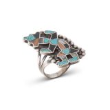 Vintage Zuni Inlay Rainbow Man Ring