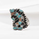 Vintage Zuni Inlay Rainbow Man Ring