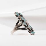Vintage Zuni Inlay Rainbow Man Ring
