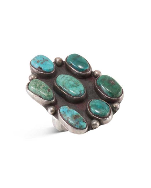 Vintage Navajo Turquoise Cluster Ring