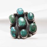 Vintage Navajo Turquoise Cluster Ring