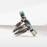 Jesse Robbins Three Stone Lone Mountain Turquoise Ring