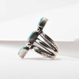 Jesse Robbins Three Stone Lone Mountain Turquoise Ring
