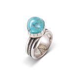 James Little Turquoise and Twisted Wire Ring