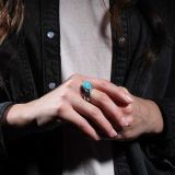 James Little Turquoise and Twisted Wire Ring