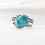 James Little Turquoise and Twisted Wire Ring