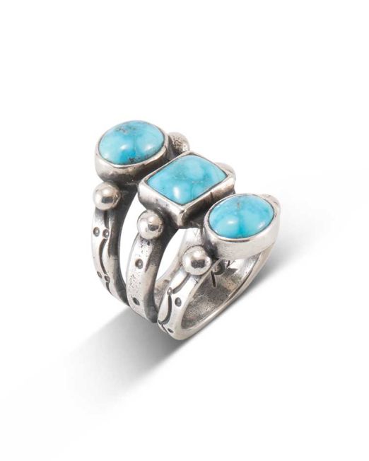 Jesse Robbins Three Stone Turquoise Ring