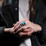 Jesse Robbins Three Stone Turquoise Ring