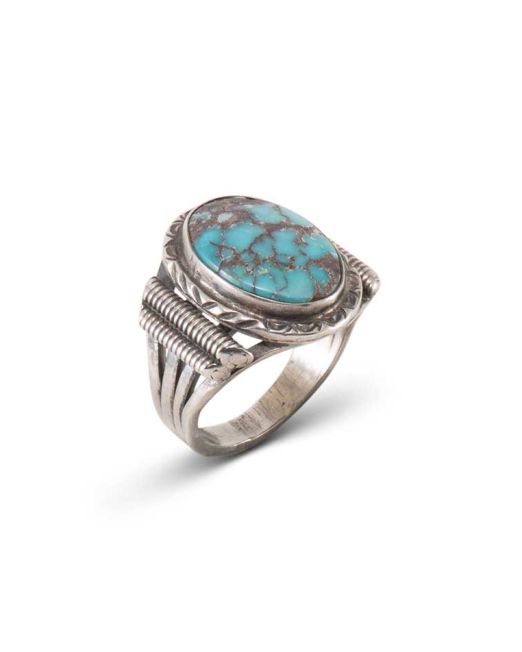 Vintage Navajo Turquoise and Twisted Wire Ring