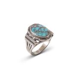 Vintage Navajo Turquoise and Twisted Wire Ring