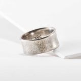 Norbert Peshlakai Concave Sterling Silver Ring with 14Kt Gold
