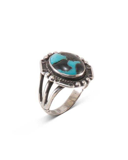 Vintage Navajo Blackjack Turquoise Ring