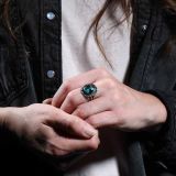 Vintage Navajo Blackjack Turquoise Ring