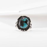 Vintage Navajo Blackjack Turquoise Ring