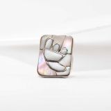 Lambert Homer Sr Pink Mother of Pearl and White Shell Inlay Ring