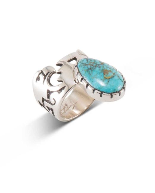 Richard Tsosie Sterling Silver and Turquoise Ring