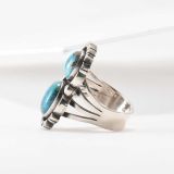 Wayne Etsitty Two Stone Turquoise Ring