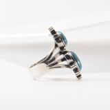 Wayne Etsitty Two Stone Turquoise Ring