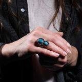 Wayne Etsitty Two Stone Turquoise Ring