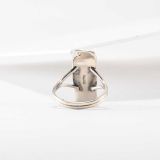 Navajo Turquoise and Stamped Sterling Silver Ring