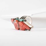Mike Bird-Romero Spiny Oyster Shell Fetish Ring with Turquoise Bundle