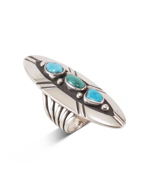 Vintage Navajo Three Stone Turquoise Ring