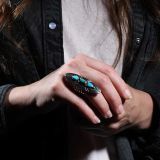 Vintage Navajo Three Stone Turquoise Ring