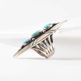 Vintage Navajo Three Stone Turquoise Ring