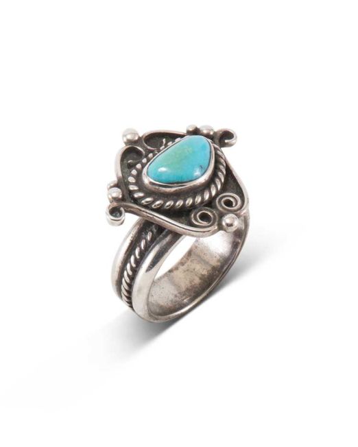 Turquoise and Sterling Silver Ring Attributed to James Little