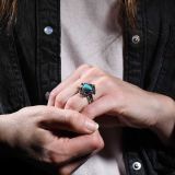 Turquoise and Sterling Silver Ring Attributed to James Little