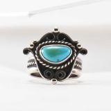 Turquoise and Sterling Silver Ring Attributed to James Little