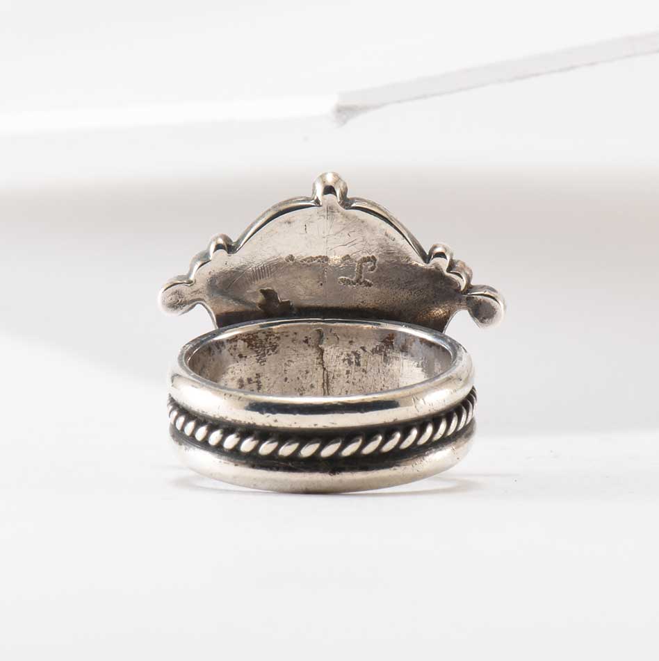 Turquoise and Sterling Silver Ring Attributed to James Little