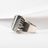 Isaiah Ortiz Supernova Turquoise and Hand Cut Sterling Silver Ring