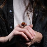 Jared Chavez Mexican Fire Opal and Structured Series Ring