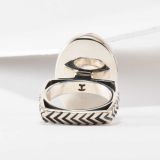 Jared Chavez Mexican Fire Opal and Structured Series Ring