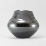 Maria Martinez and Popovi Da Blackware Avanyu Jar