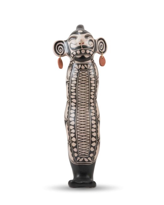 Virgil Ortiz Ceramic Figure with Cochiti Pueblo Designs
