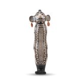 Virgil Ortiz Ceramic Figure with Cochiti Pueblo Designs