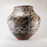 Acoma Elaborately Painted Thin Walled Four Color Water Jar Circa 1890s