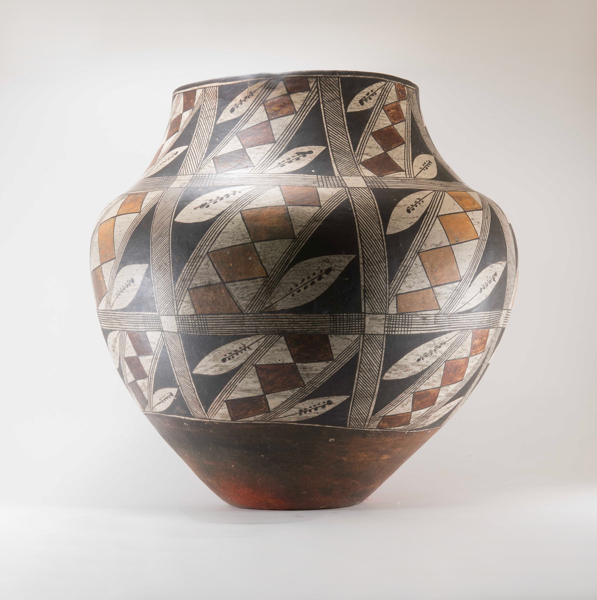 Acoma Elaborately Painted Thin Walled Four Color Water Jar Circa 1890s