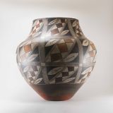 Acoma Elaborately Painted Thin Walled Four Color Water Jar Circa 1890s