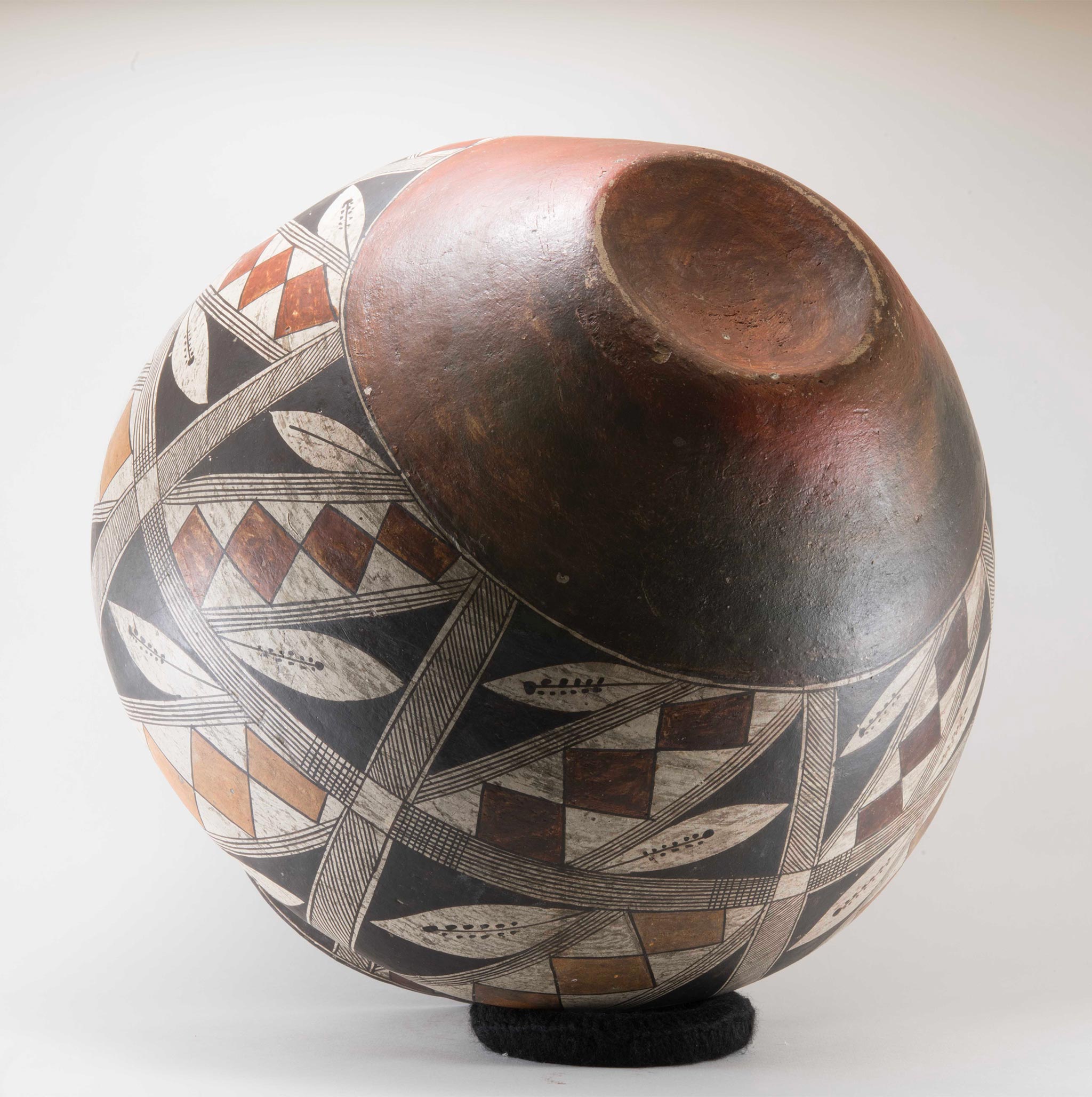 Acoma Elaborately Painted Thin Walled Four Color Water Jar Circa 1890s