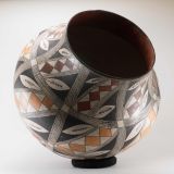 Acoma Elaborately Painted Thin Walled Four Color Water Jar Circa 1890s