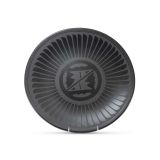 Maria Martinez and Santana Martinez Large Blackware Feather Motif Plate