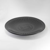 Maria Martinez and Santana Martinez Large Blackware Feather Motif Plate