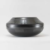 Blue Corn Blackware Feather Motif Pot