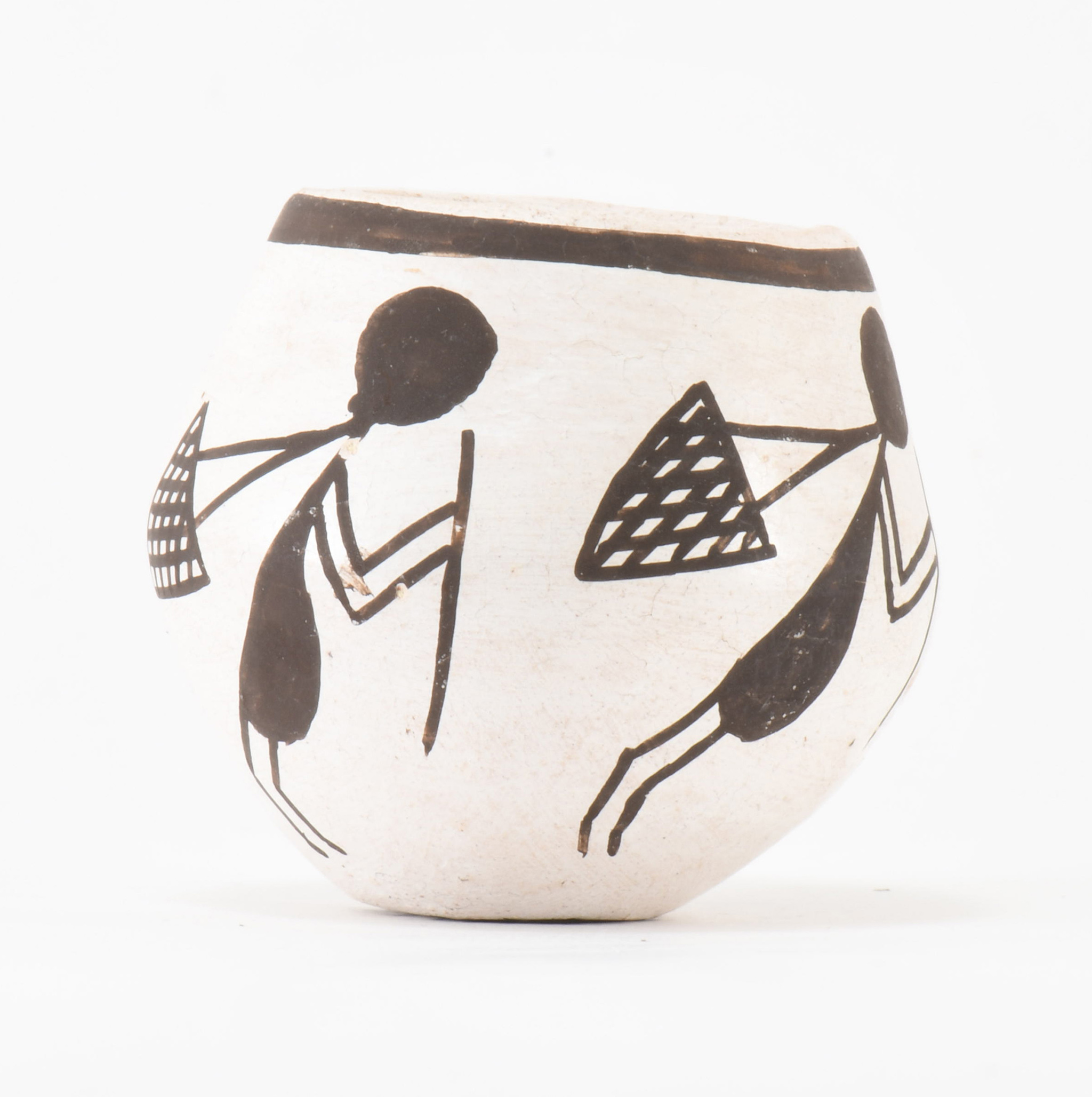 Marie Z Chino Miniature Black and White Pot