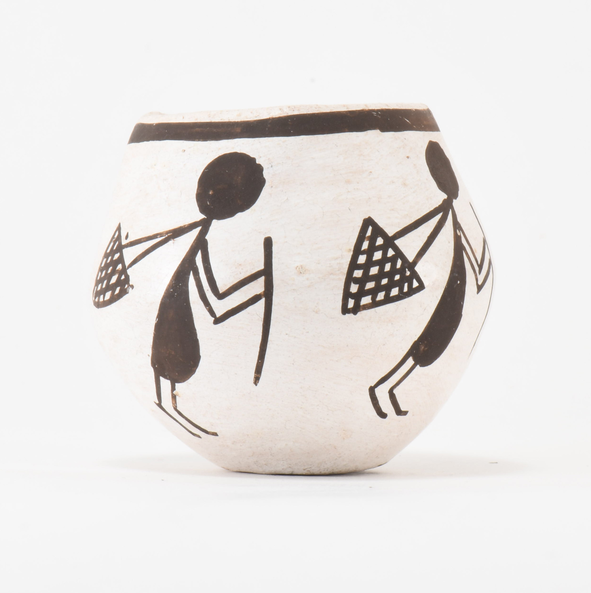 Marie Z Chino Miniature Black and White Pot