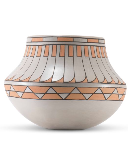 Blue Corn Polychrome Jar with Feather Motif