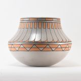 Blue Corn Polychrome Jar with Feather Motif